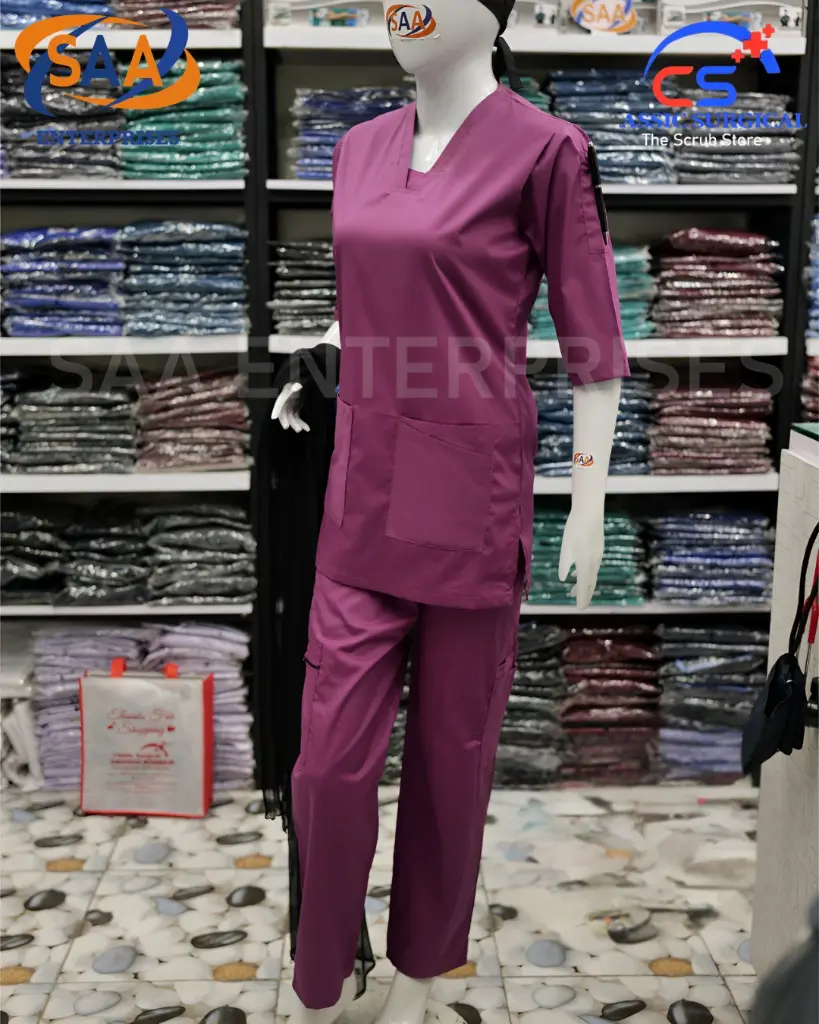 Saa tick tick scrub uniform Purple magenta 2.webp