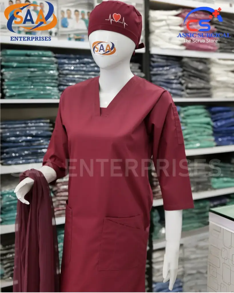 Saa tick tick scrub uniform mehroon 4.webp