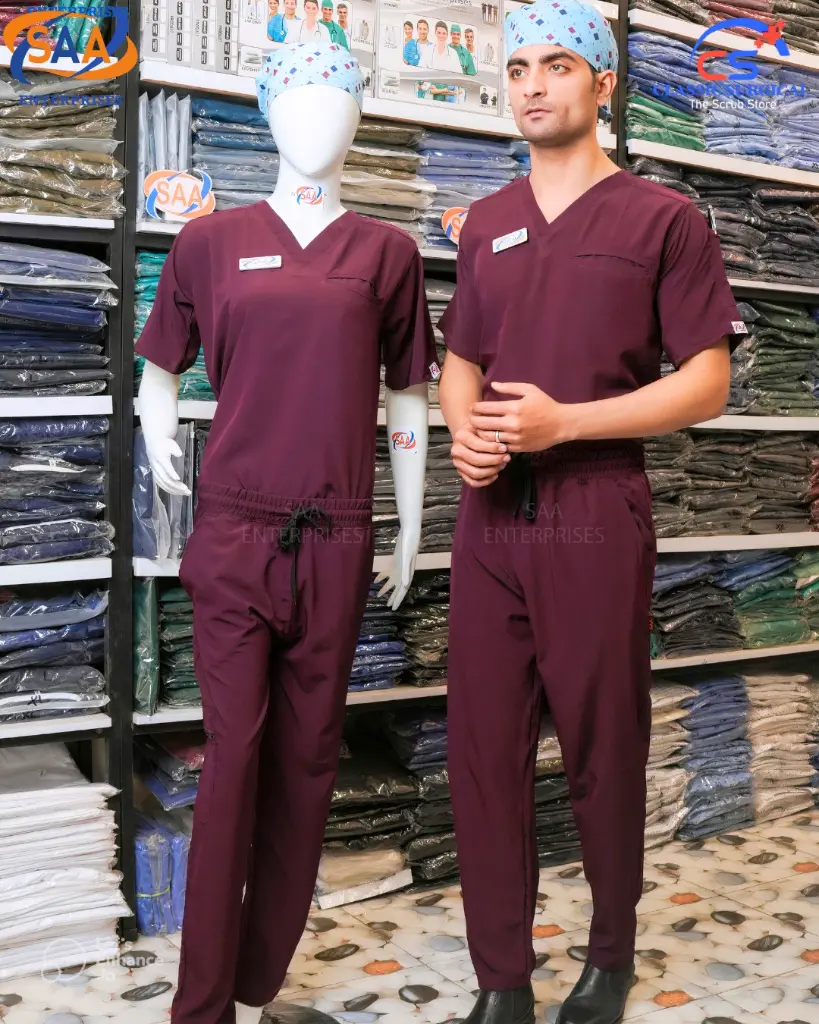saa medical scrub uniform softie maroon 5.webp