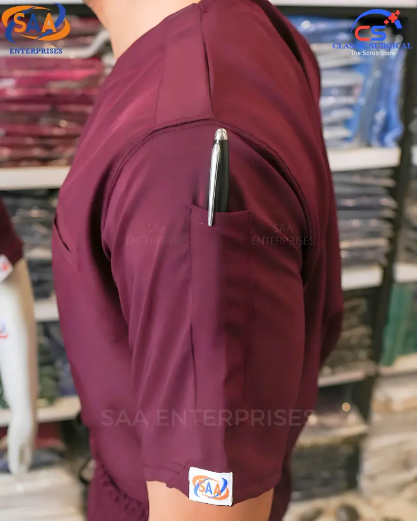 saa medical scrub uniform softie maroon 2.webp