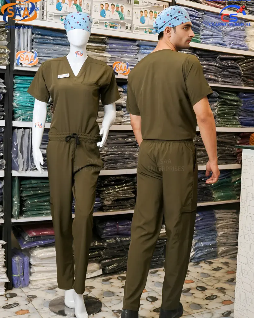 saa medical scrub uniform softie olive green 3.webp