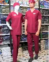 SAA Palm Unisex Scrub maroon color 4.webp