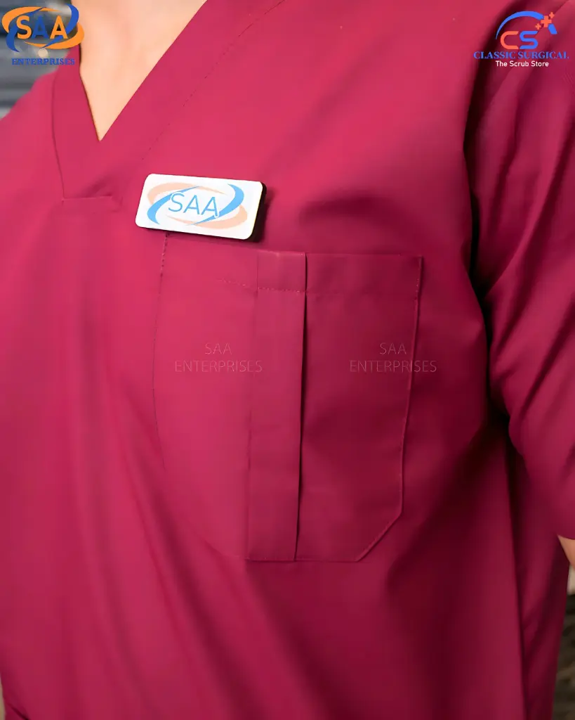 SAA Palm Unisex Scrub maroon color 1.webp
