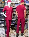 SAA Palm Unisex Scrub maroon color.webp