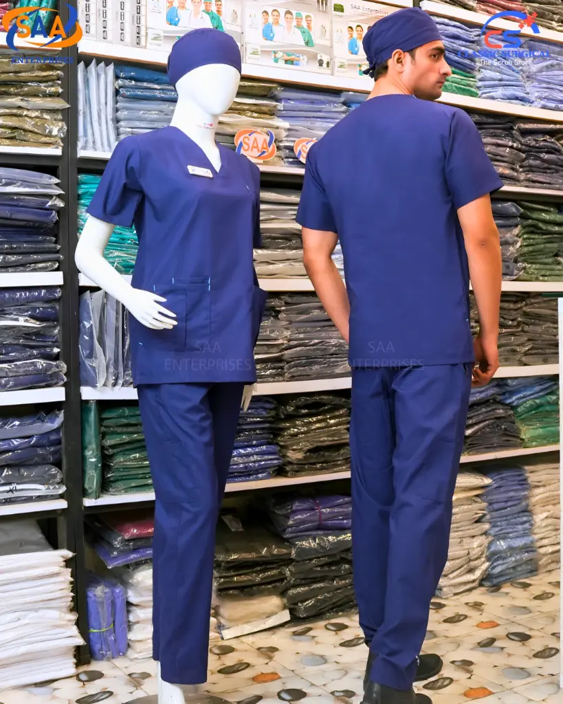 SAA Palm Unisex Scrub navy blue 2.webp