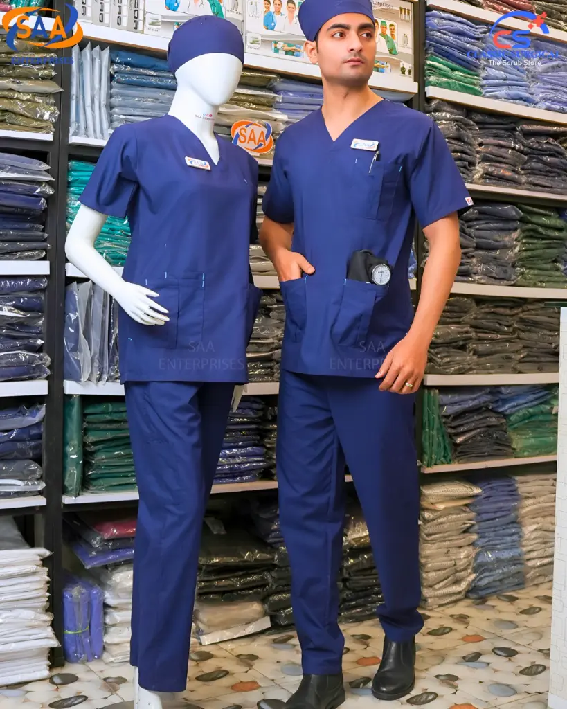 SAA Palm Unisex Scrub navy blue 3.webp