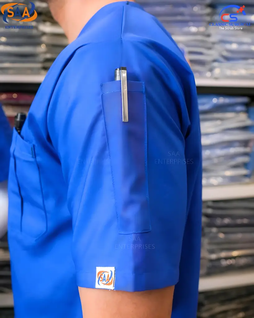 SAA Palm Unisex Scrub royal blue 2.webp