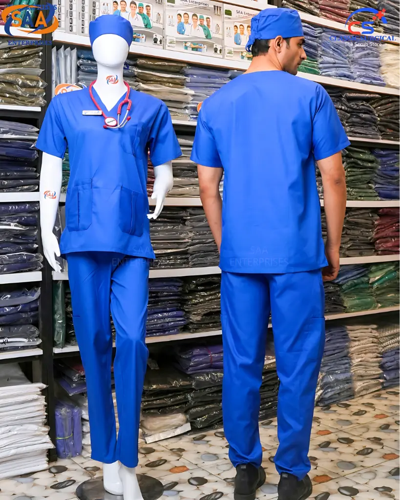 SAA Palm Unisex Scrub royal blue 1.webp