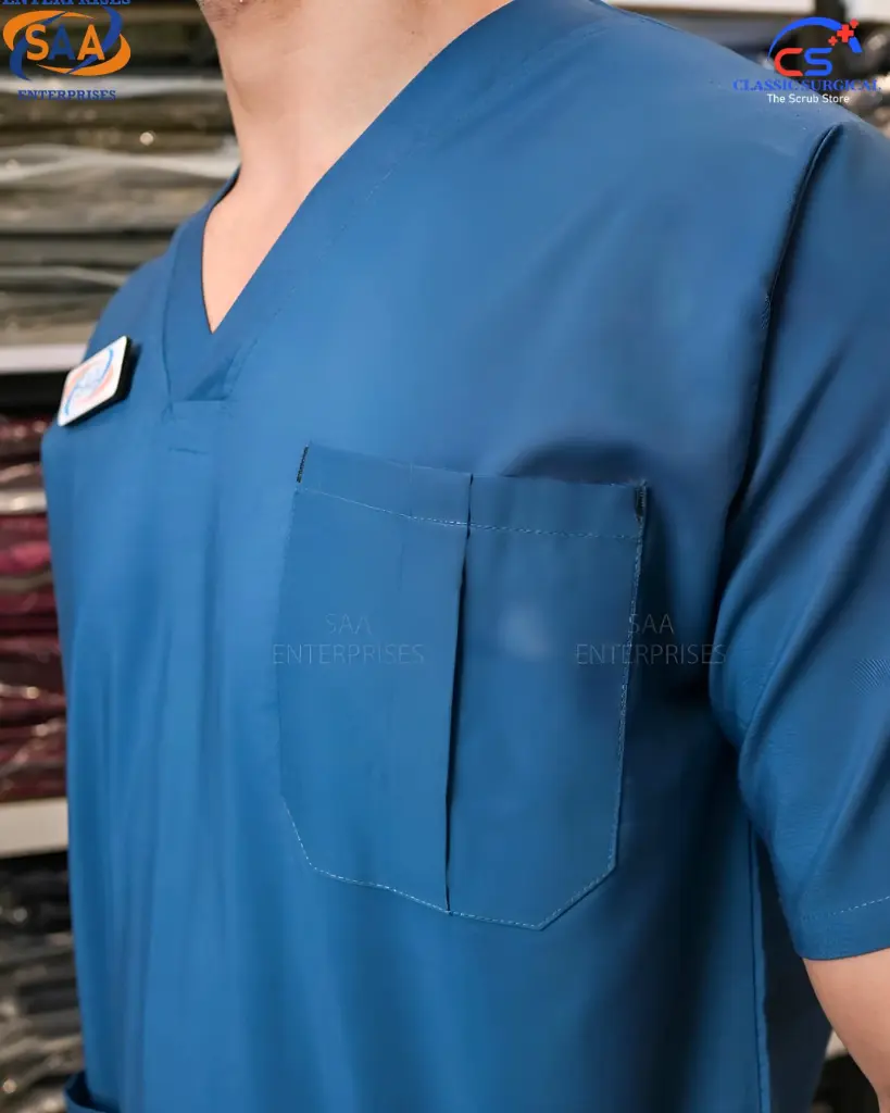 SAA Palm Unisex Scrub teal blue 2.webp