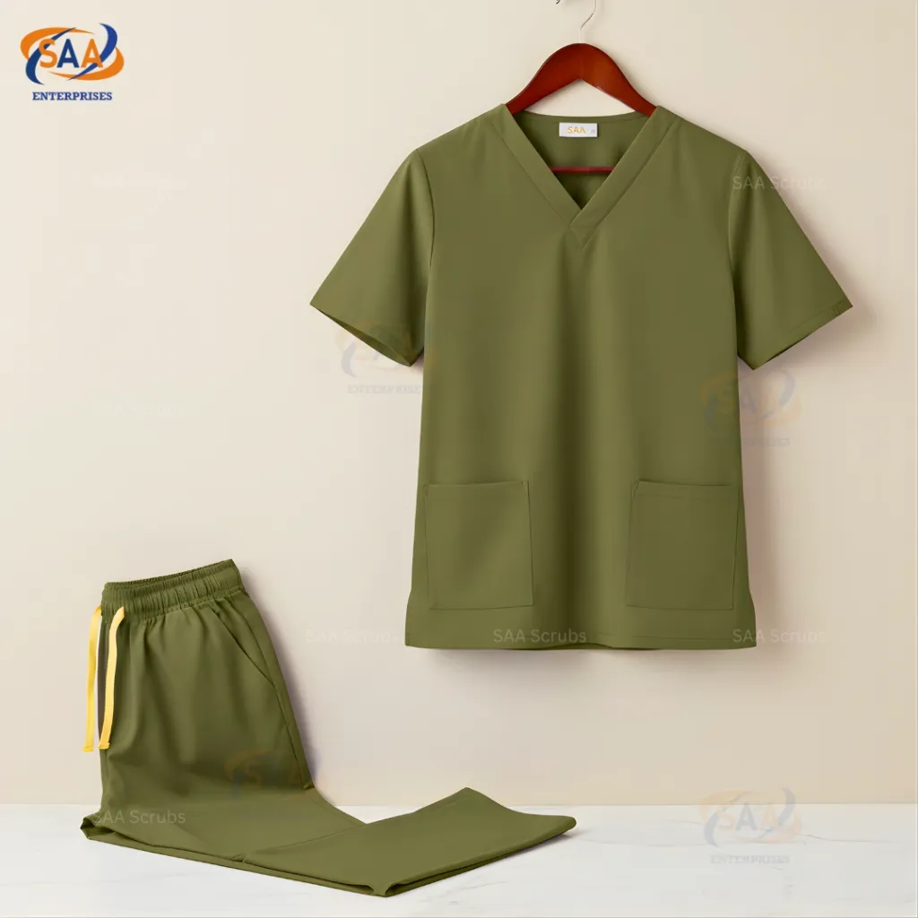 Unisex Pro Spark SAA Scrubs uniform olive green scrub.webp