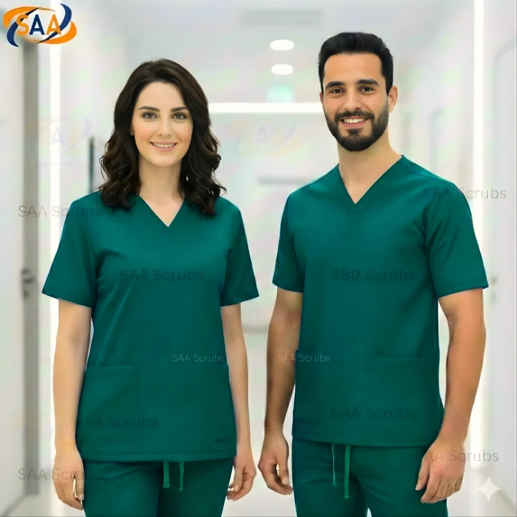 scrubs men Unisex Pro Spark SAA Scrubs uniform Green4.webp