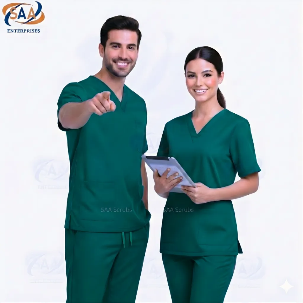 scrubs men Unisex Pro Spark SAA Scrubs uniform Green1.webp